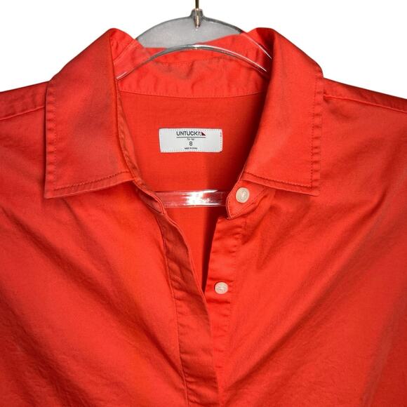 UNTUCKIT Womens Preppy Shirt Dress Size 8 Tie Waist Coastal Career Preppy Boxy - Picture 7 of 10